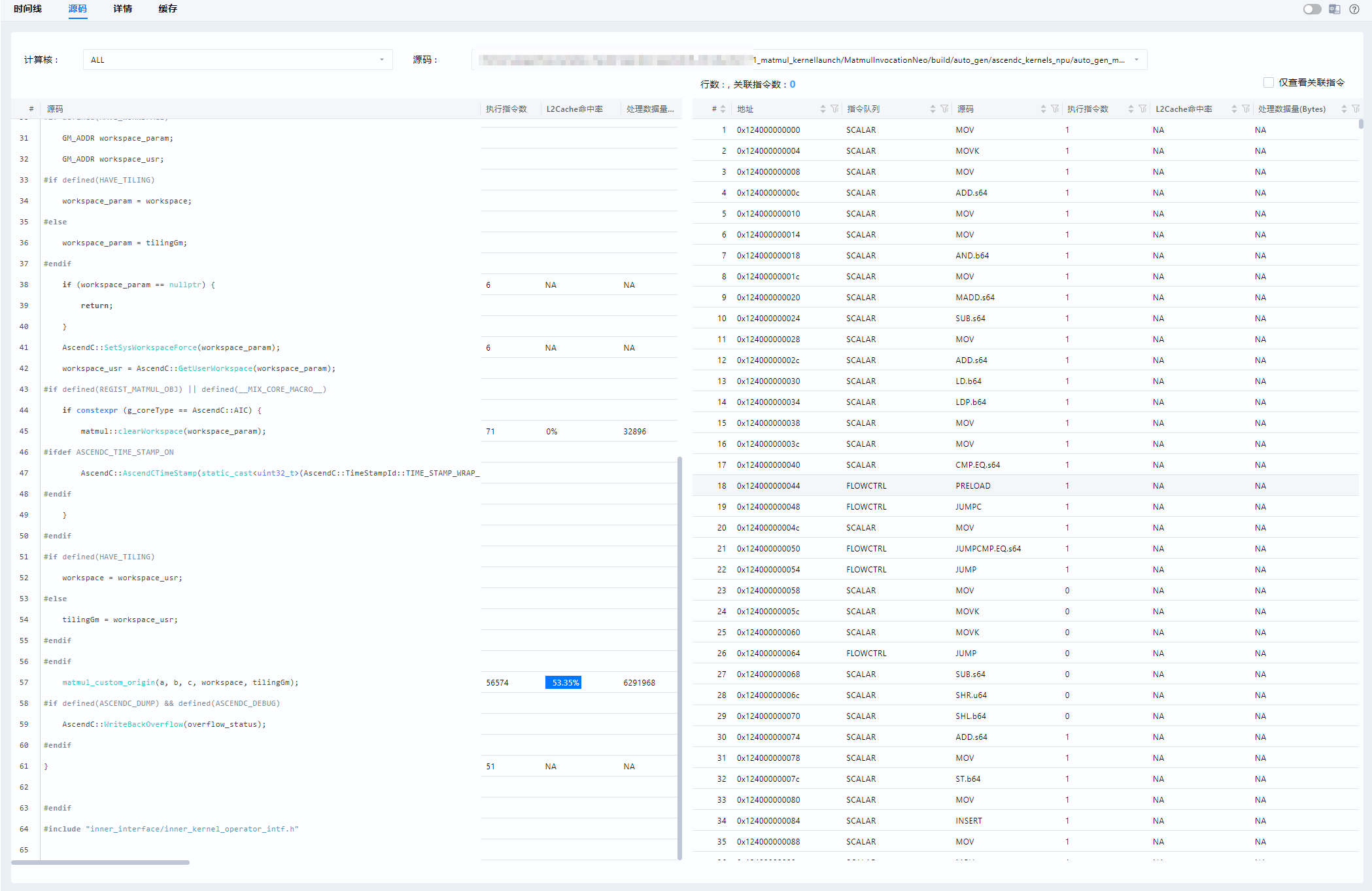 msOpProf source code page